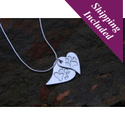 Silver Double Stacked Paw Print Pendant Silver Double Stacked Paw Print Pendant
